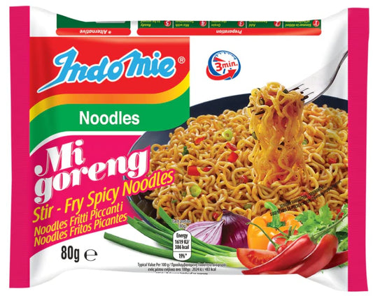 Indomie Noodles Hot And Spicy Mi Goreng 80g - Pack Of 40 Instant Noodles