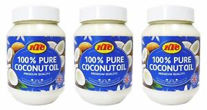 (Pack of 3) KTC 100% Pure Coconut Oil-500ml(Cooking,Hair,Skin Care,Multipurpose)