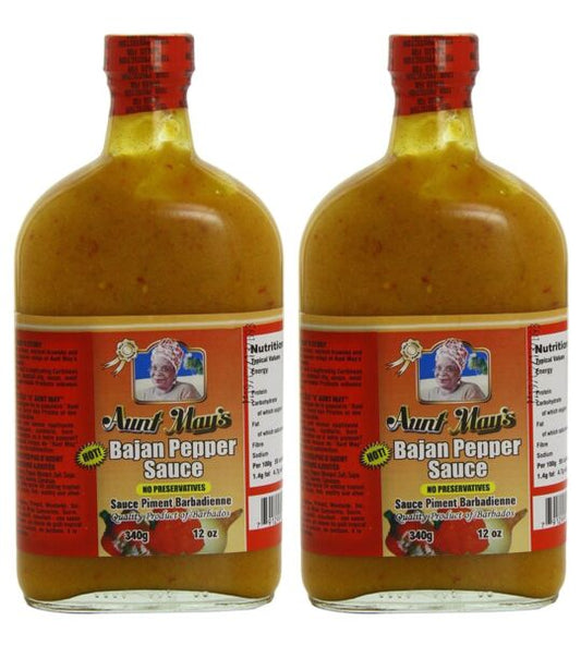 thumbnail 1 - (Pack of 2) Aunt May&#039;s Hot Bajan Pepper Sauce 340g (12 oz)