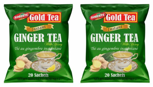 thumbnail 1 - (Pack of 2) Gold Tea Instant Ginger Tea with Honey 360g (20 Sachets)