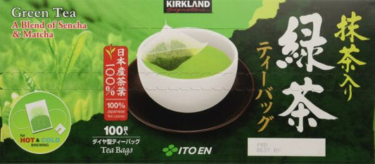 thumbnail 1 - Kirkland Signature Green Tea Matcha Blend 100 bags Healthy Energy Booster Detox