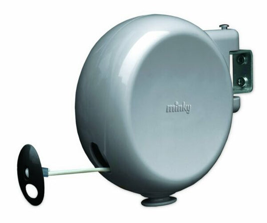 thumbnail 1 - Minky Retractable Reel Washing Line with 15 m of Drying Space Grey 1x15 m