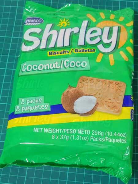 thumbnail 1 - Wibisco Shirley Biscuits/Galletas Coconut/Coco 37g X 8 Snack Packs 296gram