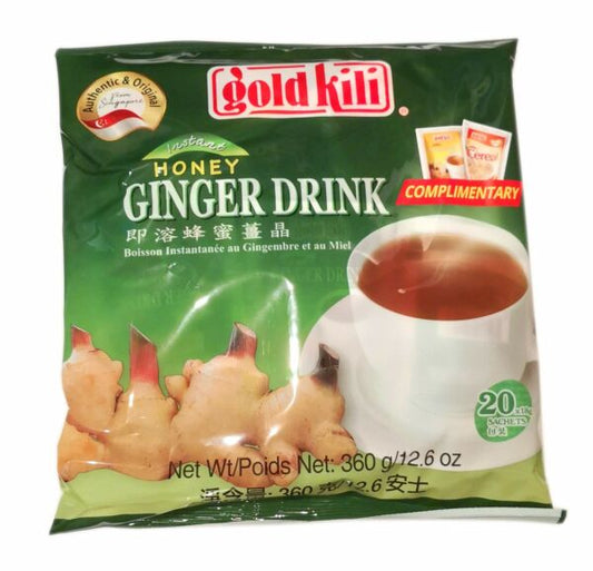 thumbnail 1 - Gold Kili Instant Honey Ginger Drink 360g / 20 Sachets x 4 Packs Chinese UK Del