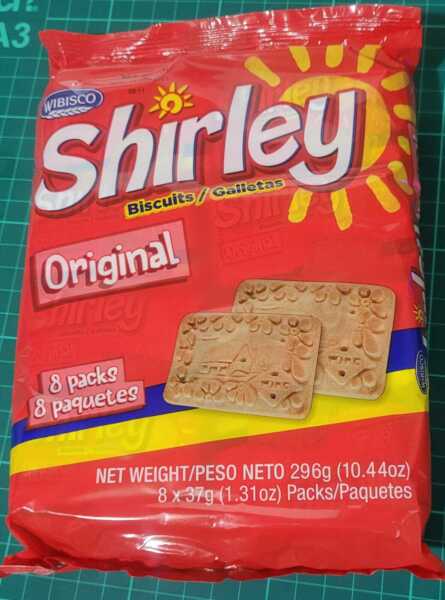 thumbnail 1 - Wibisco Shirley Biscuits/Galletas ORIGINAL 37g X 8 Snack Packs 296gram