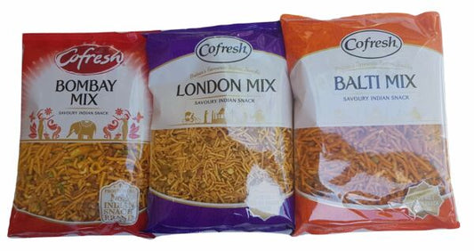 thumbnail 1 - Indian Snacks Selection Bombay Balti London Mix 3 x 325g Large Bags Party Set...
