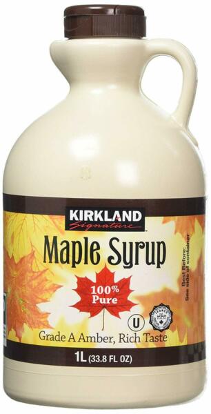 thumbnail 1 - Kirkland Signature 1Ltr 100% Pure Grade A Maple Syrup Jug Canadian Healthier